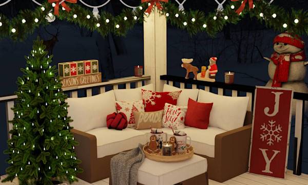 Des décorations de Noël pour un balcon extérieur - © Arphakon - stock.adobe.com