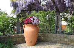 Récupérateur d'eau de pluie 600L robinet et collecteur inclus amphore terracotta - GARANTIA 