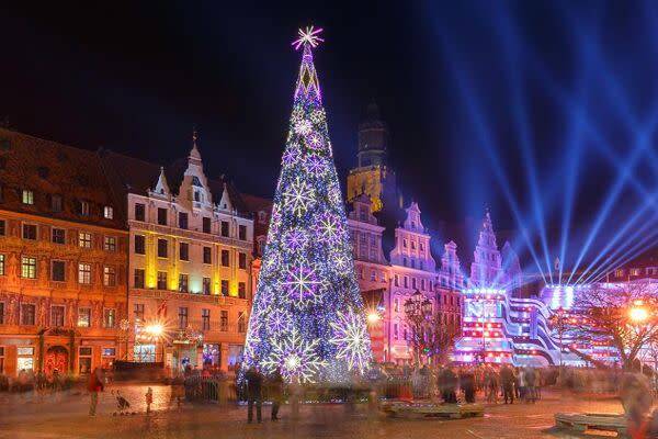 Sapin de Noël en Pologne, à Wroclaw