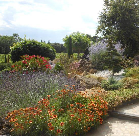 Une scène minérale et fleurie pour jardin sec