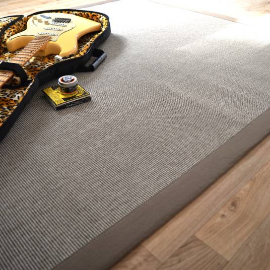 Decoweb - Tapis Tissé plat - Mahé silver - Ganse coton taupe - 140 x 200 cm - Decoweb - Image 1