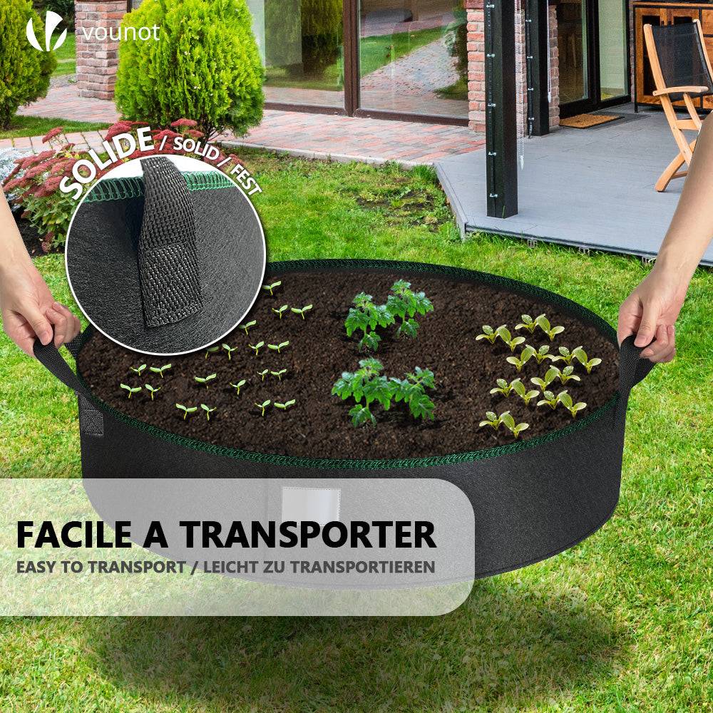 Lot de 3 sacs de plantation non tisse 200L avec poignee Noir - Image 7