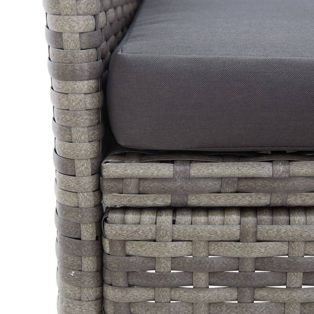 Maison Chic - Banc de jardin - Banc d'extérieur - Banquette 2 places et table à thé 143 cm poly rotin gris - Image 5