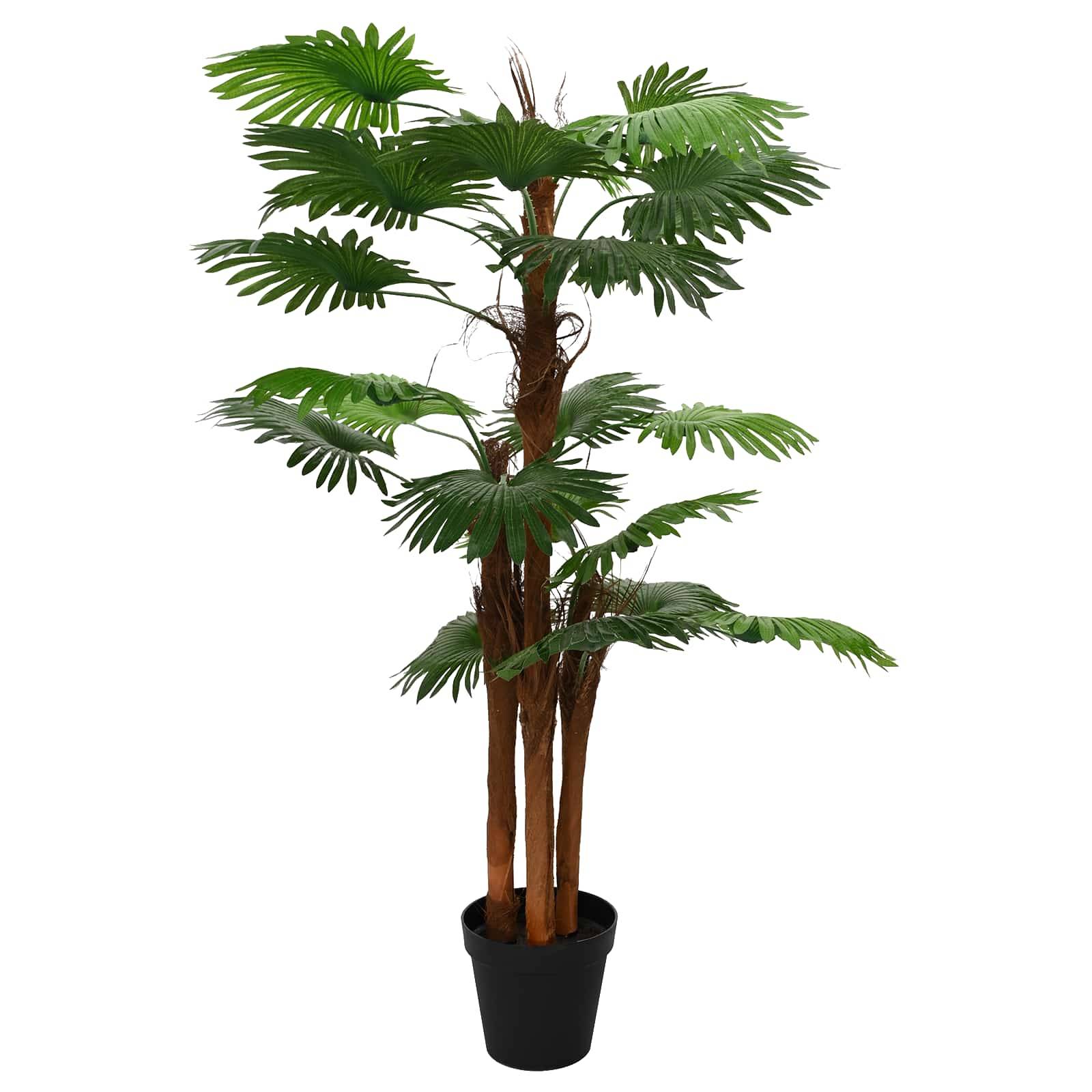 Palmier artificiel tissu et bambou vert 60 x 25 x 170 cm - PANGIVO - Image 2