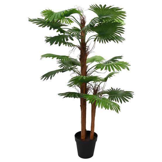Palmier artificiel tissu et bambou vert 60 x 25 x 170 cm - PANGIVO - Image 3