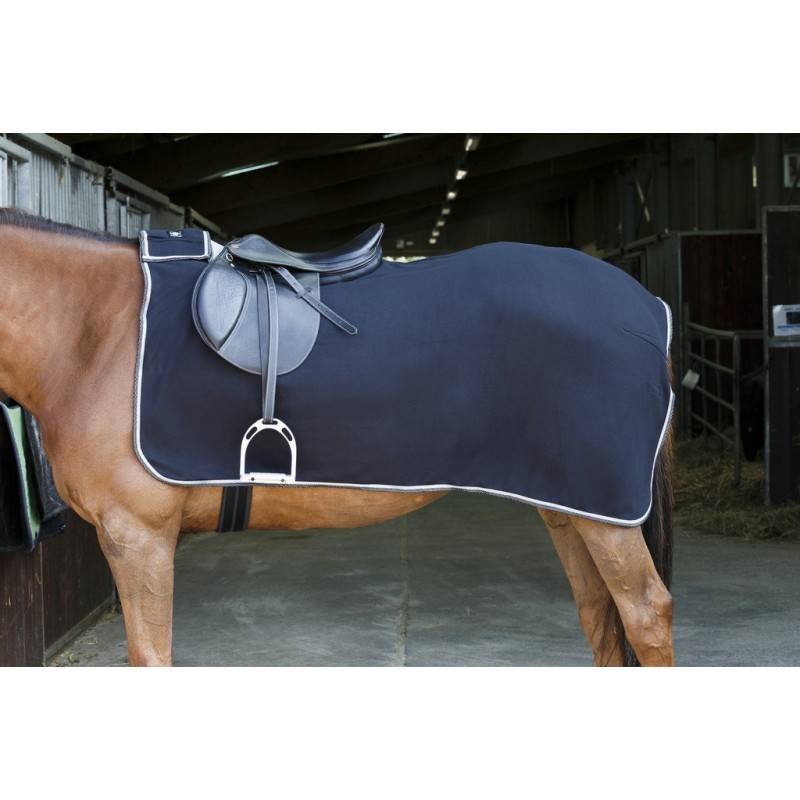 Couvre-reins polaire noir/gris - Taille : 150 cm - Image 1