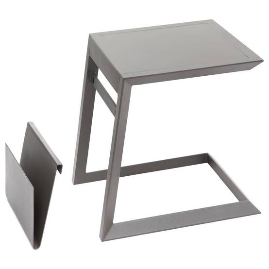 Hesperide - Table d appoint de jardin carrée "Allure" praline 55x45x55cm en aluminium traité époxy Hespéride - Image 5