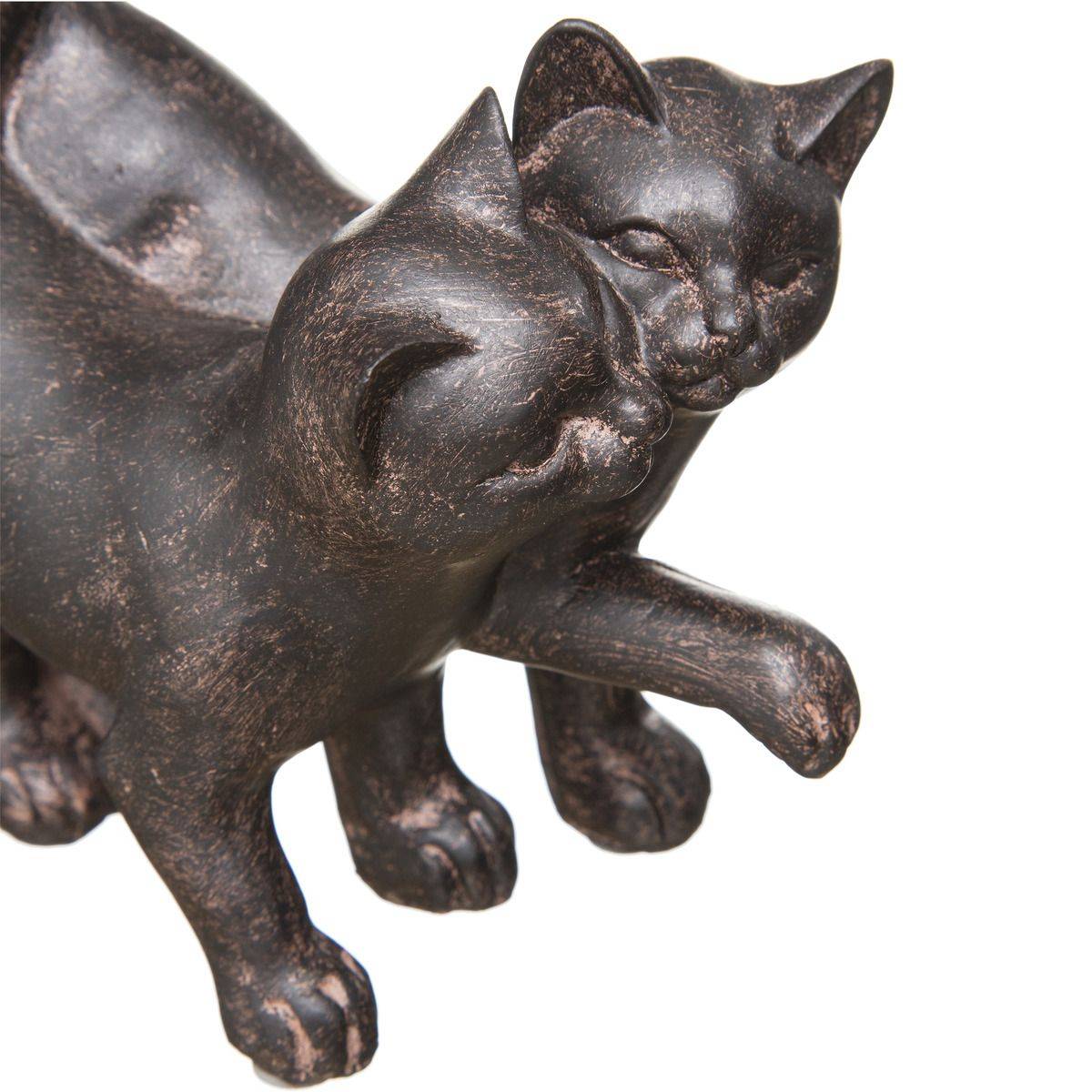 Objet décoratif Couple de Chatons en résine H 15 cm - Image 2