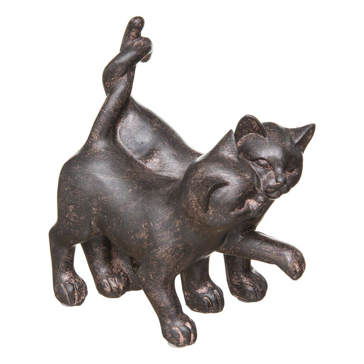 Objet décoratif Couple de Chatons en résine H 15 cm - Image 1