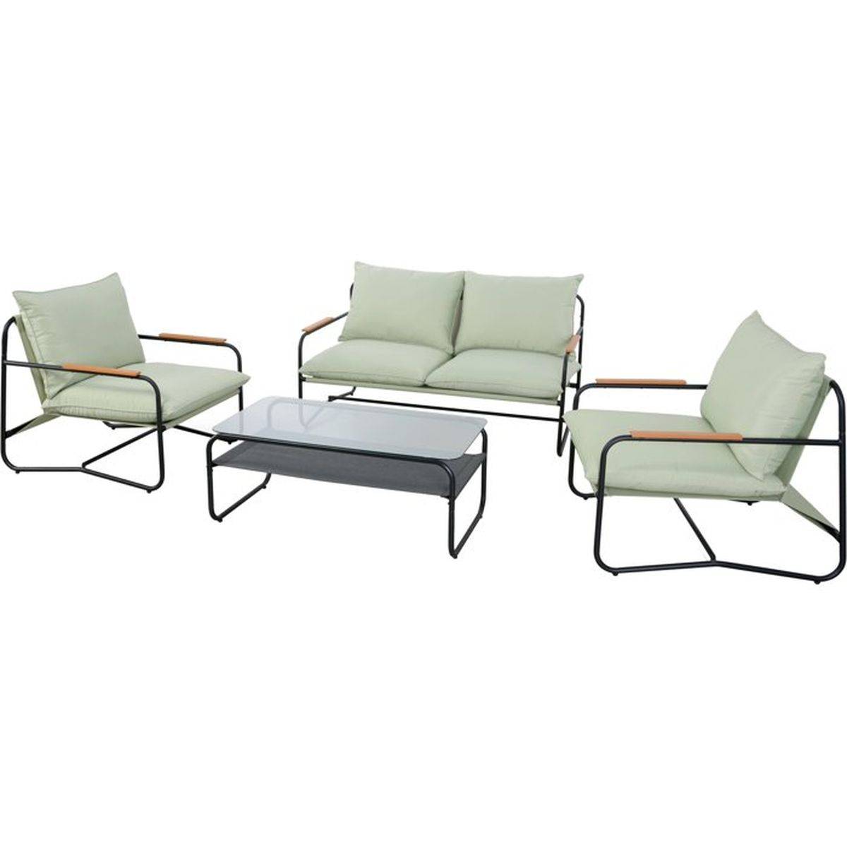 Pro Loisirs - Salon bas de jardin - Aluminium - Proloisirs - 4 personnes - Graphite - Coussins inclus - XERES SET - Image 3