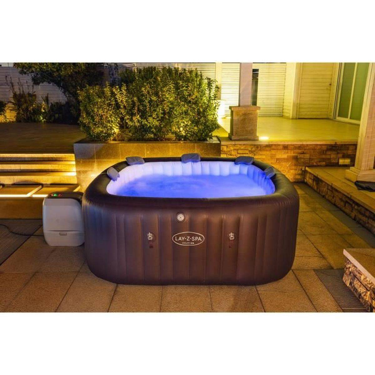 Bestway - Spa gonflable BESTWAY - Lay-Z-Spa Maldives - Hydrojets - 201x201x80 cm - 5 a 7 places - Carré (couverture, cartouche, 5 appuie- - Image 9