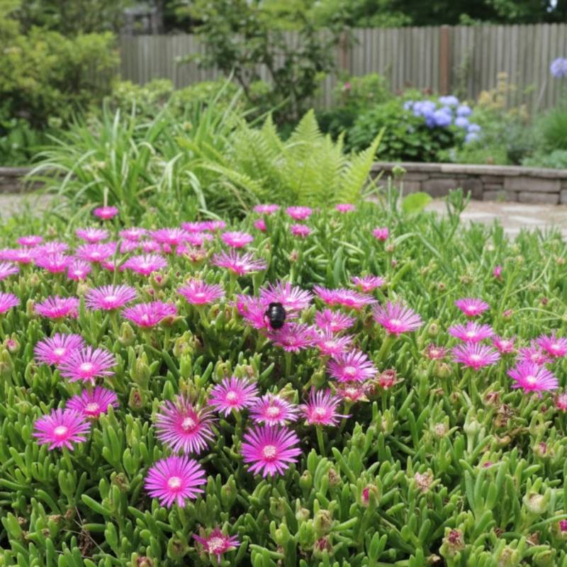 Delosperma cooperi, Pourpier vivace à fleurs Violette/ - feuillage Persistant - Godet - Image 1