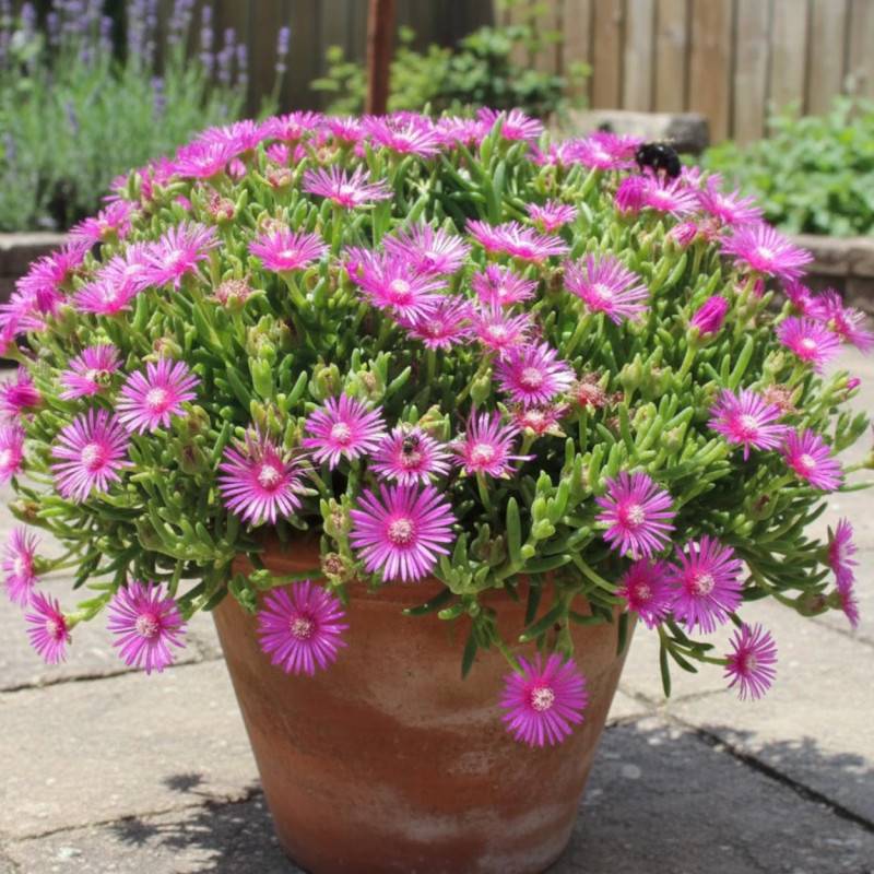 Delosperma cooperi, Pourpier vivace à fleurs Violette - feuillage Persistant - Godet-  hauteur à maturité De 0,15 m à 0,50 m - Image 3