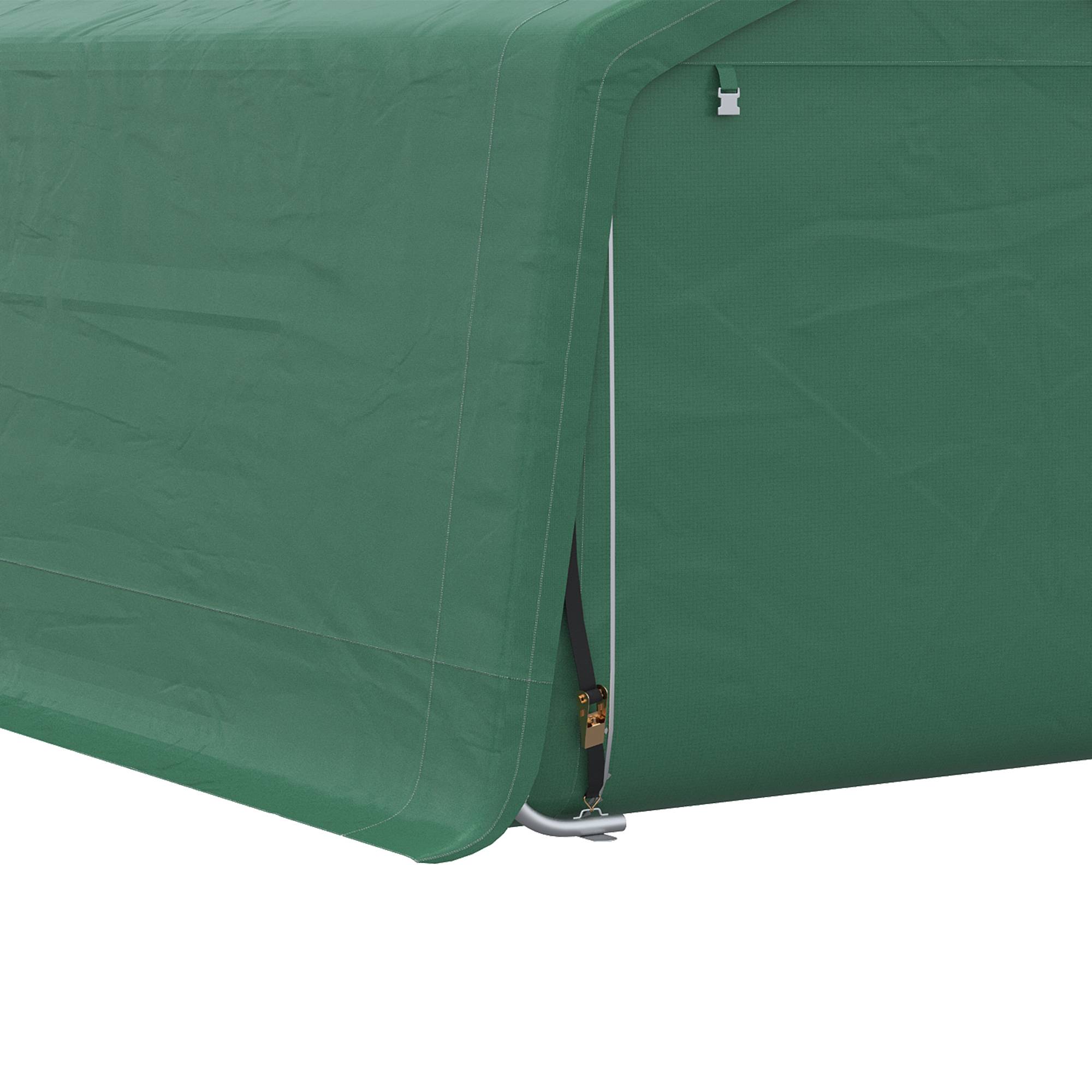Outsunny - Tente garage carport dim. 6L x 3l x 2,62H m acier galvanisé PE haute densité 180 g/m² imperméable anti-UV vert - Outsunny - Image 8