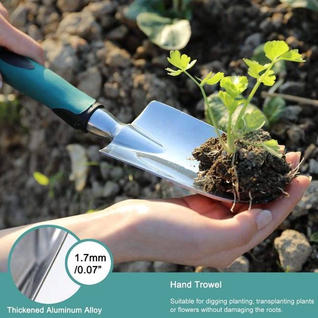 Ensemble d'outils de Jardin, Trois pièces d’Outils de Jardinage Lourds moulés en Aluminium avec Une poignée antidérapante caoutchoutée-Lytech - Image 3
