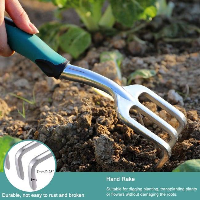 Ensemble d'outils de Jardin, Trois pièces d’Outils de Jardinage Lourds moulés en Aluminium avec Une poignée antidérapante caoutchoutée-Lytech - Image 5
