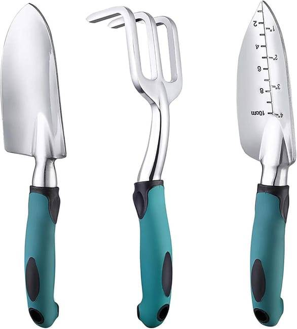 Ensemble d'outils de Jardin, Trois pièces d’Outils de Jardinage Lourds moulés en Aluminium avec Une poignée antidérapante caoutchoutée-Lytech - Image 1