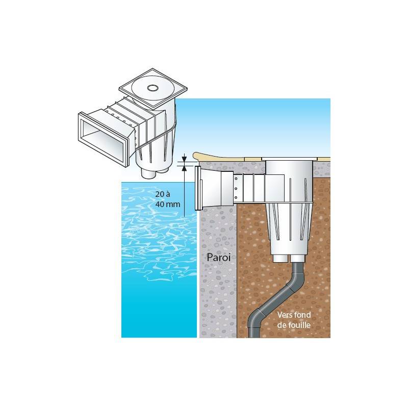 Skimmer Hayward Premium 3119 grande meurtrière - piscine béton/liner - Blanc - Image 5