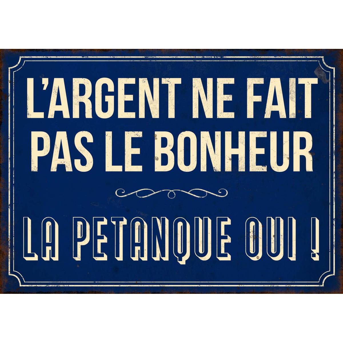 Antic Line Creations - Plaque en métal humour 21 x 15 cm Bonheur pétanque - Image 1