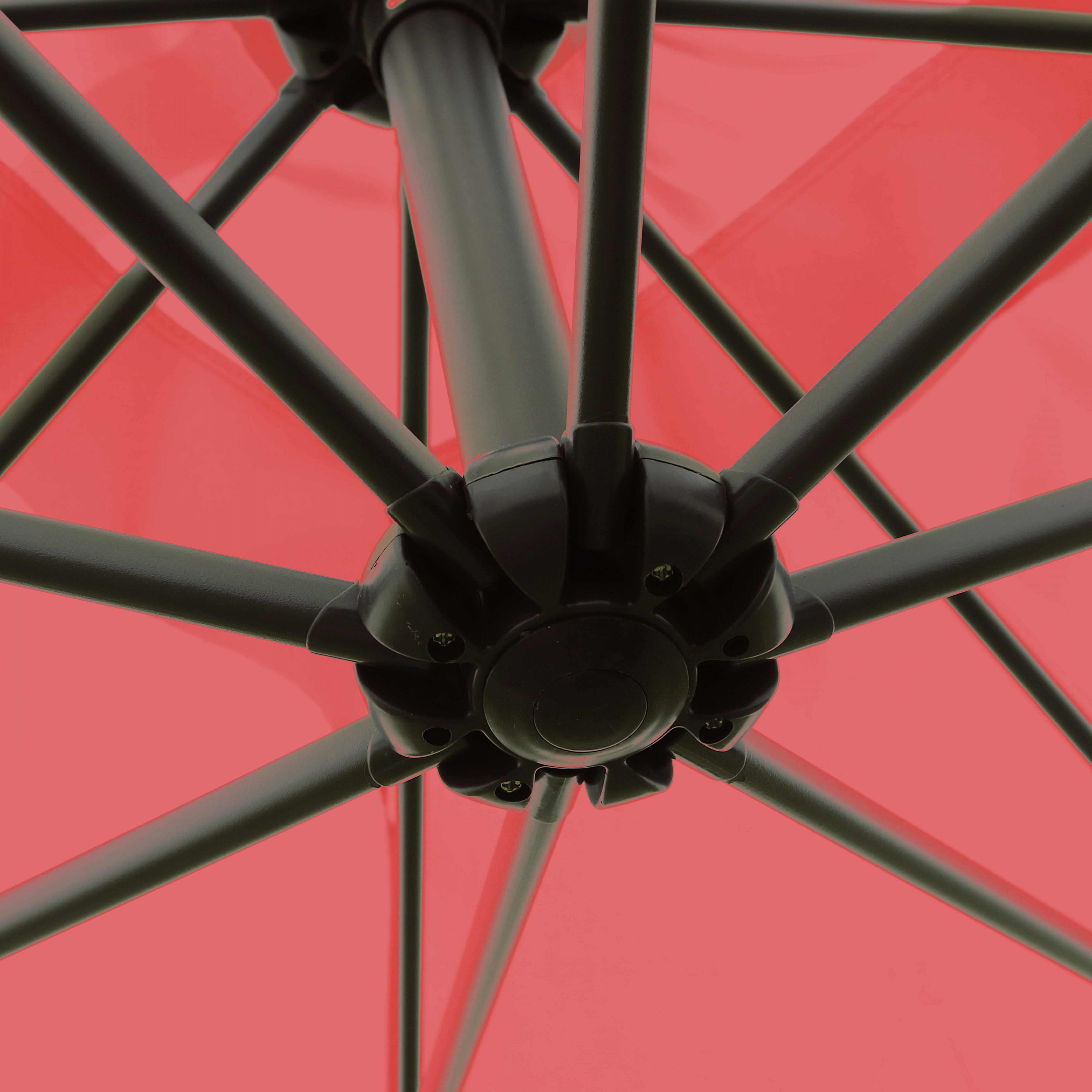 Oviala - Parasol déporté 3x3m et 4 dalles à lestées rouge Genova - Oviala - Image 4