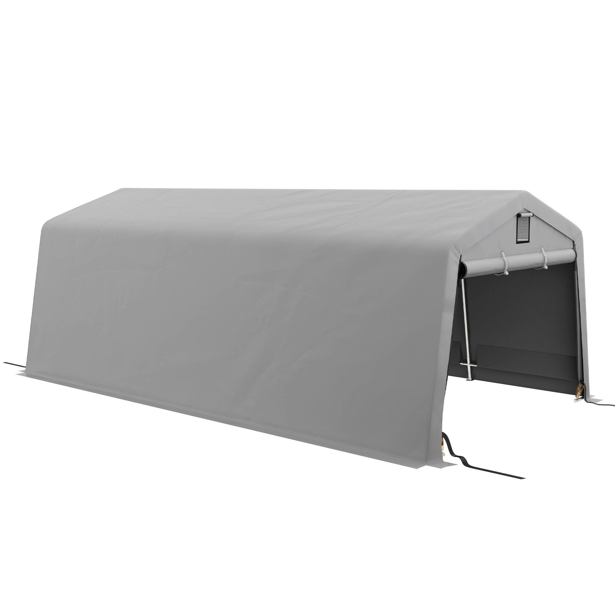 ComfortXL - Carport Tente Garage Acier Galvanisé Voiture Stockage Imperméable Anti-UV 6,2x3,3m Gris - ComfortXL Outdoor Living - Image 1