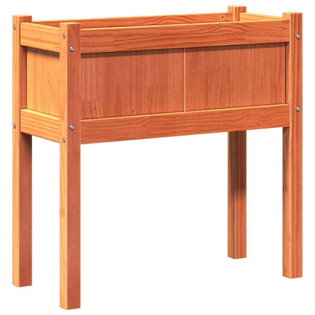 Lot de 2 Jardinières sur pieds bois 70x31x70 cm potager terrasse balcon Marron – ComfortXL Outdoor Living - Image 8