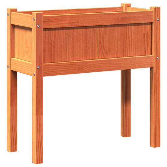 Lot de 2 Jardinières sur pieds bois 70x31x70 cm potager terrasse balcon Marron – ComfortXL Outdoor Living - Image 5