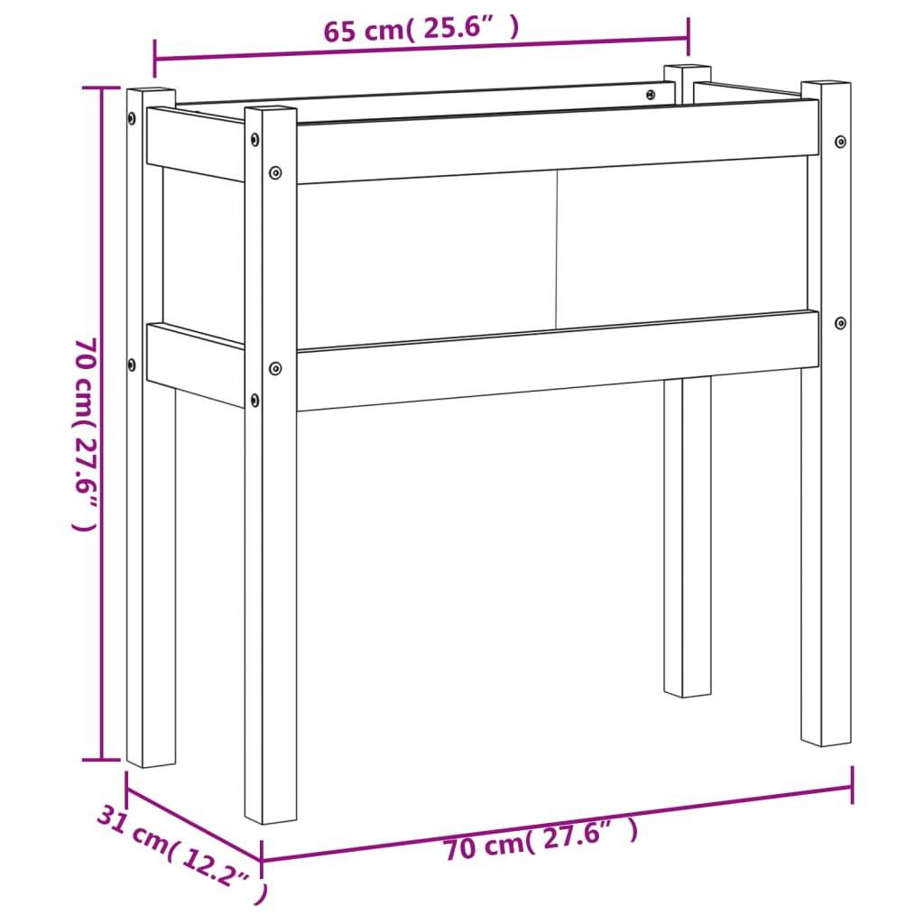 Lot de 2 Jardinières sur pieds bois 70x31x70 cm potager terrasse balcon Marron – ComfortXL Outdoor Living - Image 10