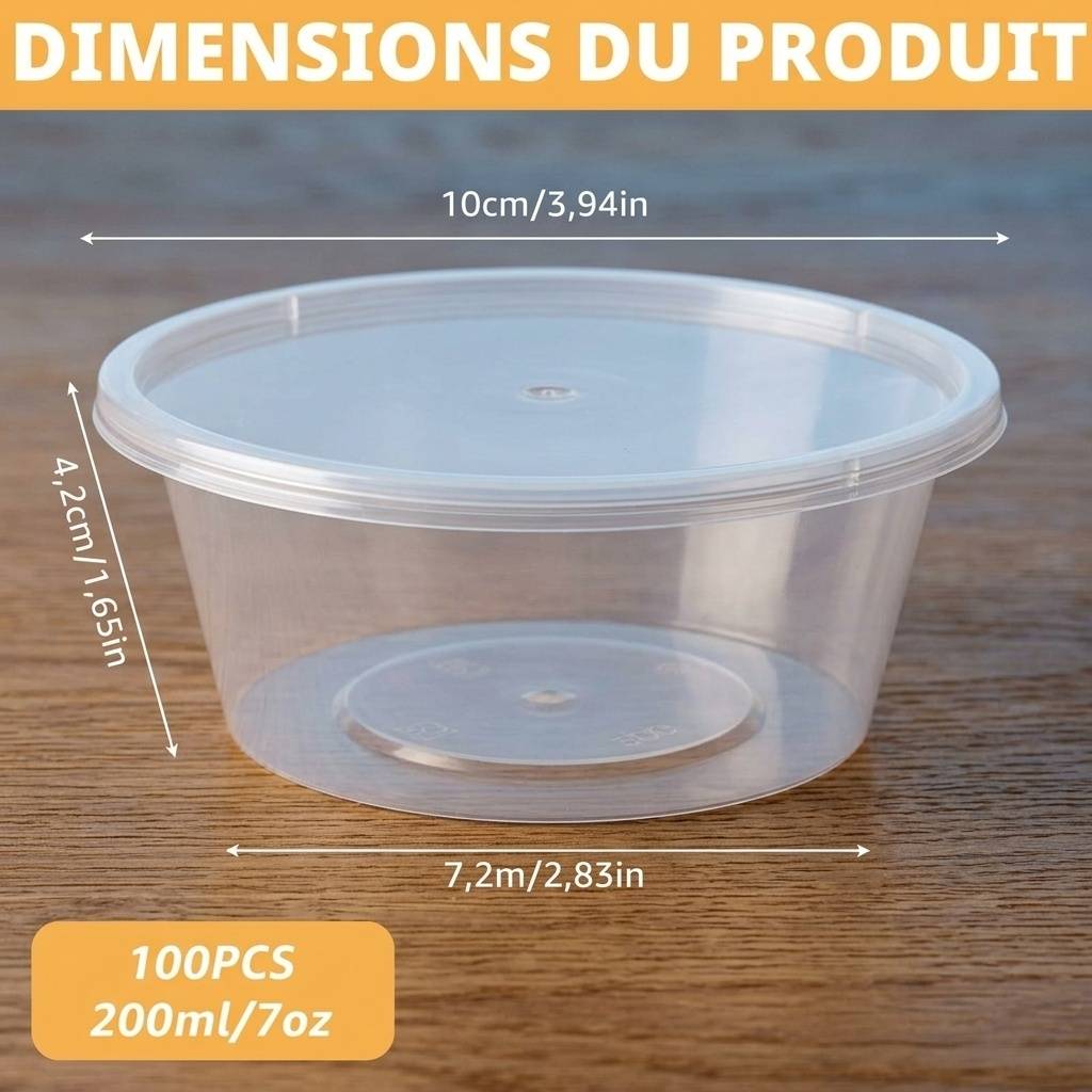Pots sauce 200 ml, réutilisables - Image 2