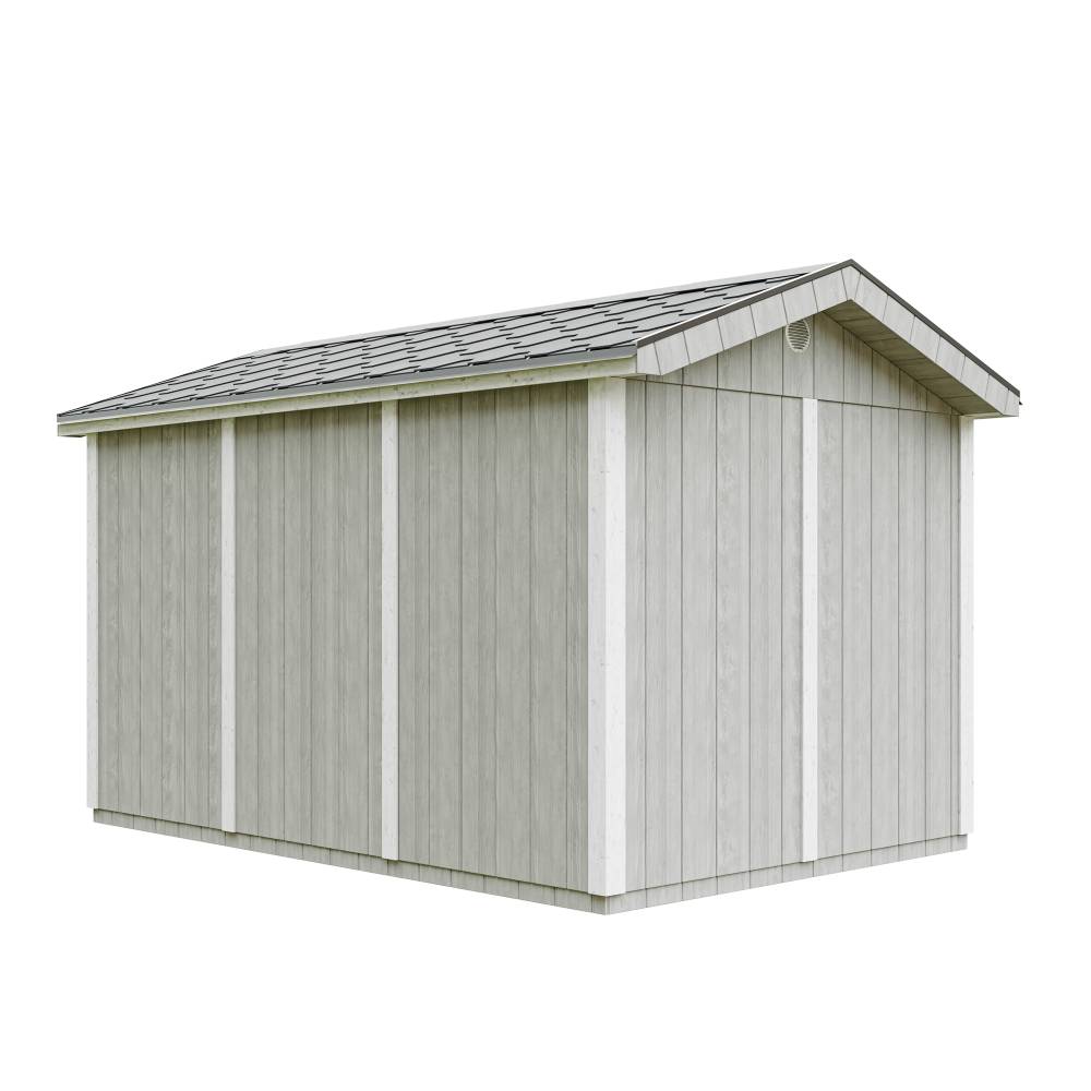 Timbela - Abri de Jardin Qualité Premium 8,68 m² - H252x250x412 cm avec un sol et des bardeaux bitumineuxs - Timbela M914-TUNDRA GREY - Image 4