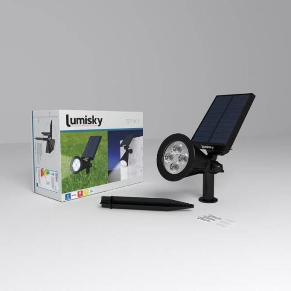 Lumisky - Spot solaire extérieur étanche - LUMISKY - 4 LEDs blanches - 200 Lm - Tete pivotante a 90°C - Image 4