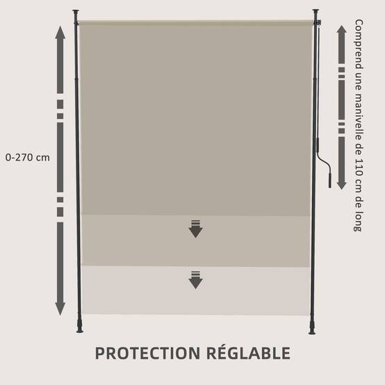 Store vertical aluminium sable 200 x 2.8 x 305 cm - PANGIVO - Image 7