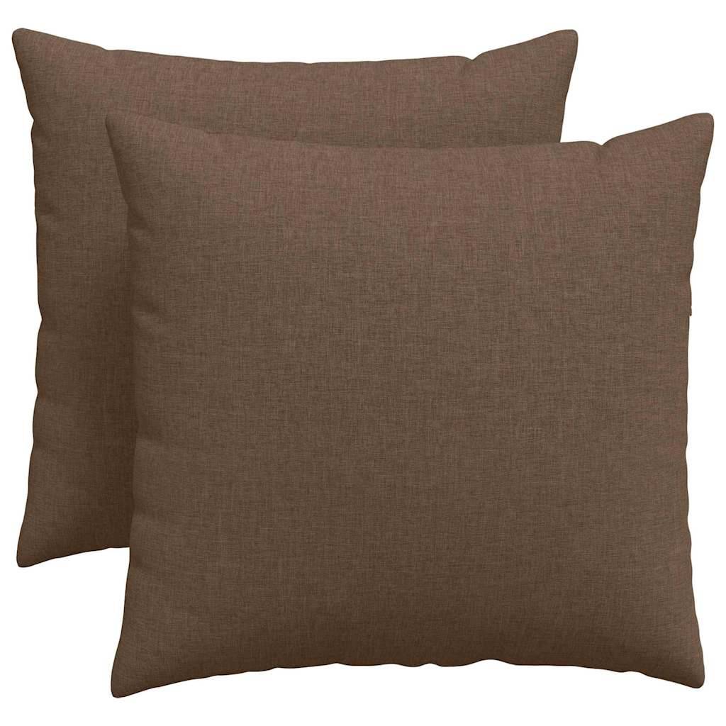 Lot de 2 Coussins Carrés Tissu Confortable pour Salon et Bureau Housse Lavable Marron 50x50 cm – ComfortXL Outdoor Living - Image 2