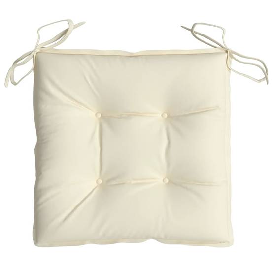 Coussins de chaise tissu oxford blanc crème 40 x 40 x 7 cm - PANGIVO - Image 6