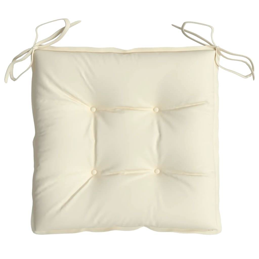Coussins de chaise tissu oxford blanc crème 40 x 40 x 7 cm - PANGIVO - Image 6