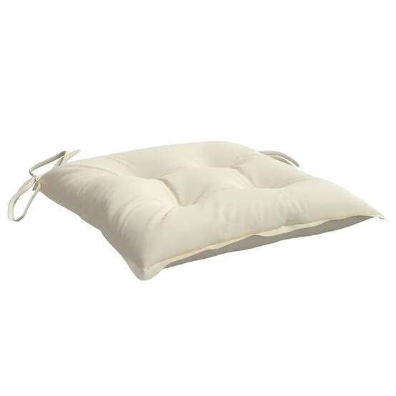 Coussins de chaise tissu oxford blanc crème 40 x 40 x 7 cm - PANGIVO - Image 5