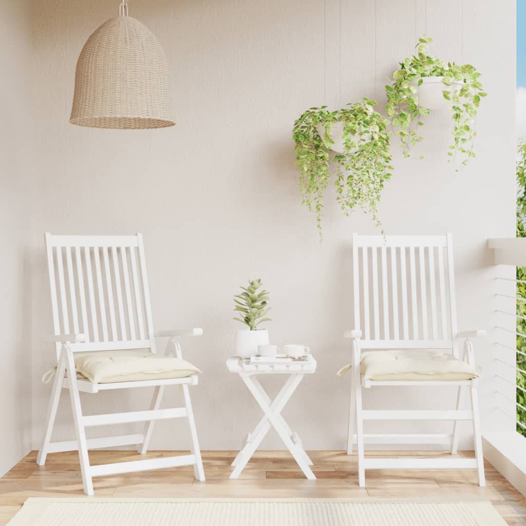 Coussins de chaise tissu oxford blanc crème 40 x 40 x 7 cm - PANGIVO - Image 1
