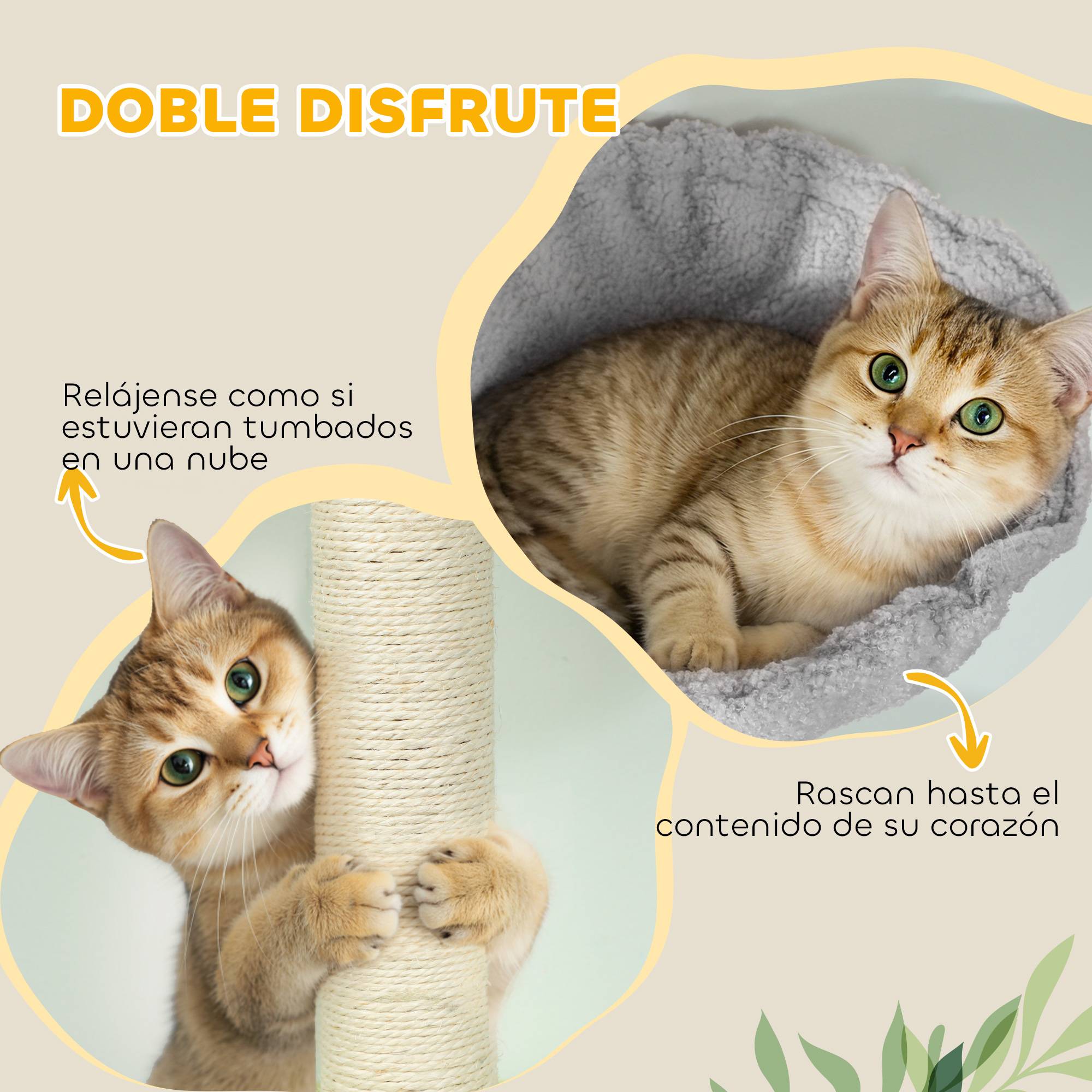 Arbre à chat du sol au plafond, hauteur réglable 220-240 cm, avec hamac, plateformes fleuries, niches, rampe, balle, gris clair - Image 10