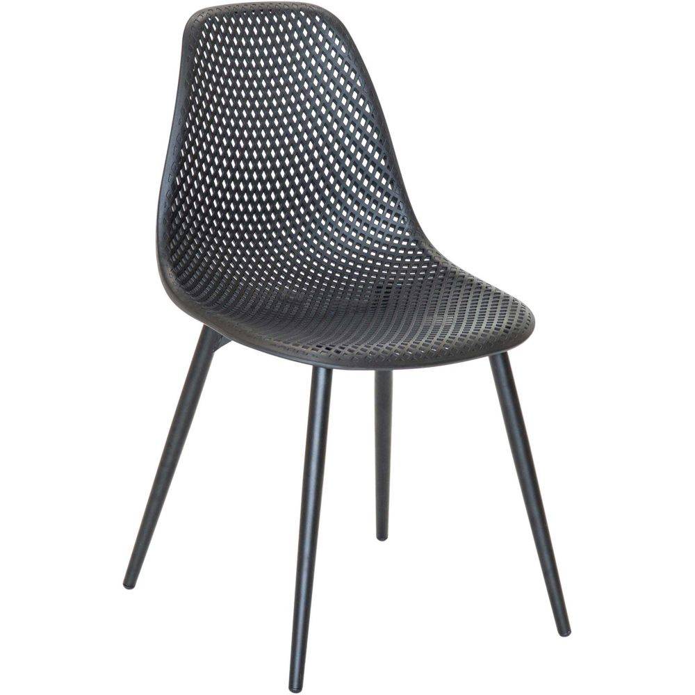 Chaise en aluminium et assise en résine Malte (Lot de 2) - Image 4