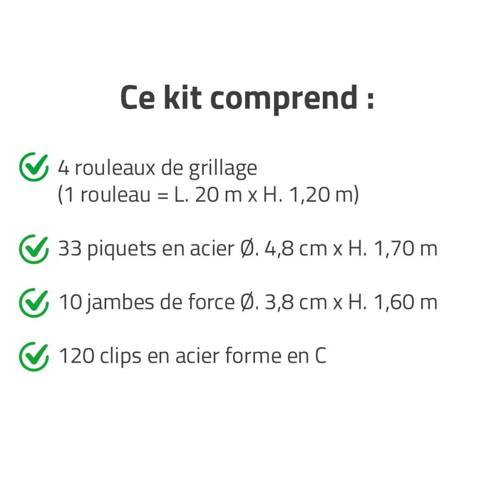 Kit complet 80 m de rouleaux grillage soudé PVC - Maille 100x75mm - Fil 2,1mm - Hauteur 1,20 m - Image 9