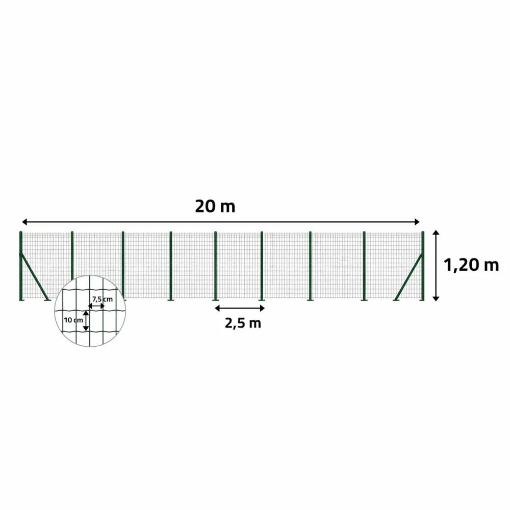 Kit complet 80 m de rouleaux grillage soudé PVC - Maille 100x75mm - Fil 2,1mm - Hauteur 1,20 m - Image 10
