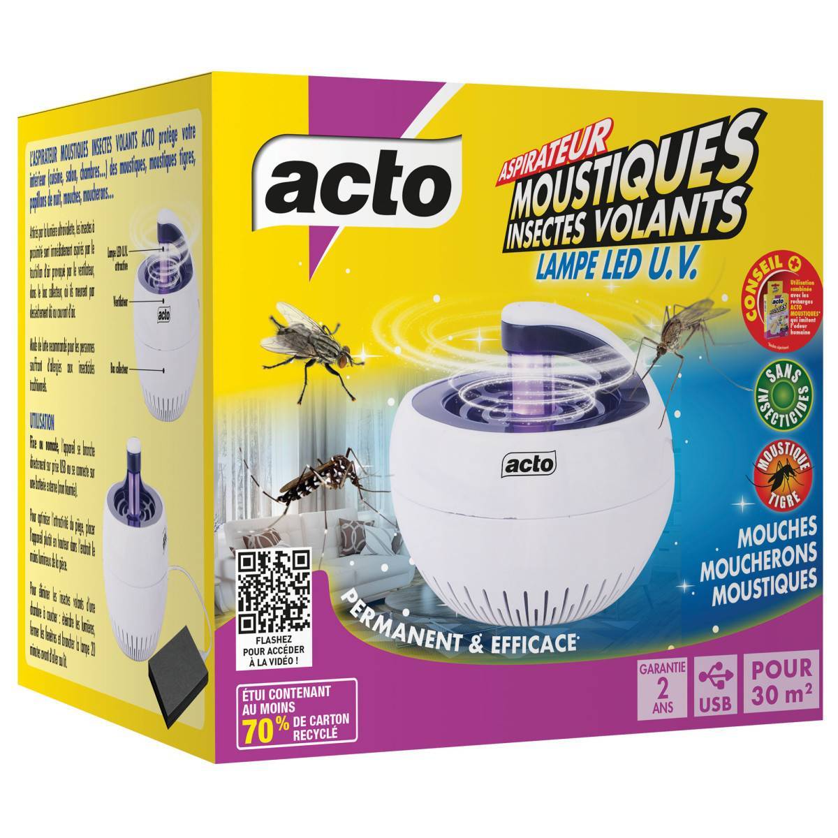 Acto - ACTO Aspirateur Moustiques: Innovation LED U.V. pour un Intérieur Sans Insectes