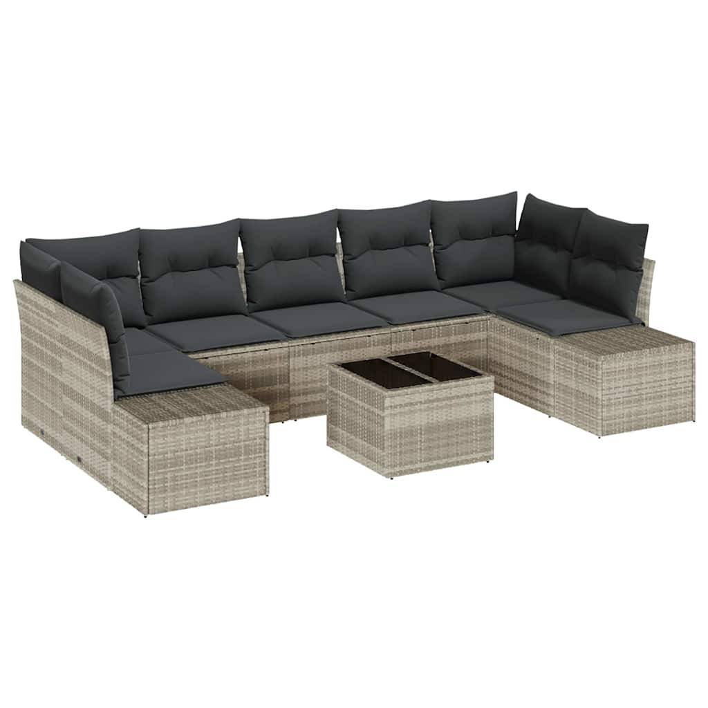 ComfortXL - Ensemble de détente 8 pièces en polyrotin salon de jardin modulable Gris clair – ComfortXL Outdoor Living - Image 2