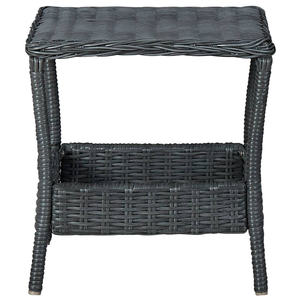 Helloshop26 - Salon de jardin meuble d'extérieur ensemble de mobilier 3 pièces avec coussins résine tressée gris foncé - Image 9