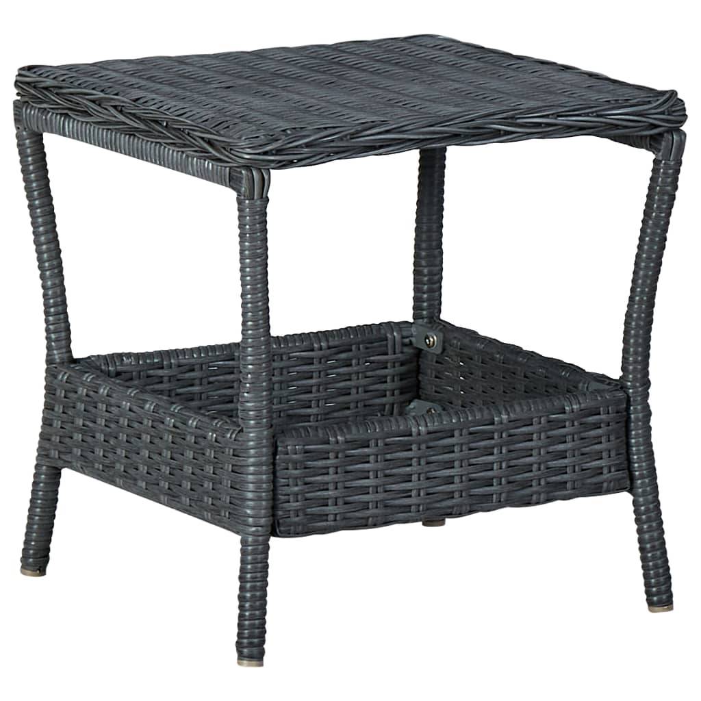 Helloshop26 - Salon de jardin meuble d'extérieur ensemble de mobilier 3 pièces avec coussins résine tressée gris foncé - Image 8