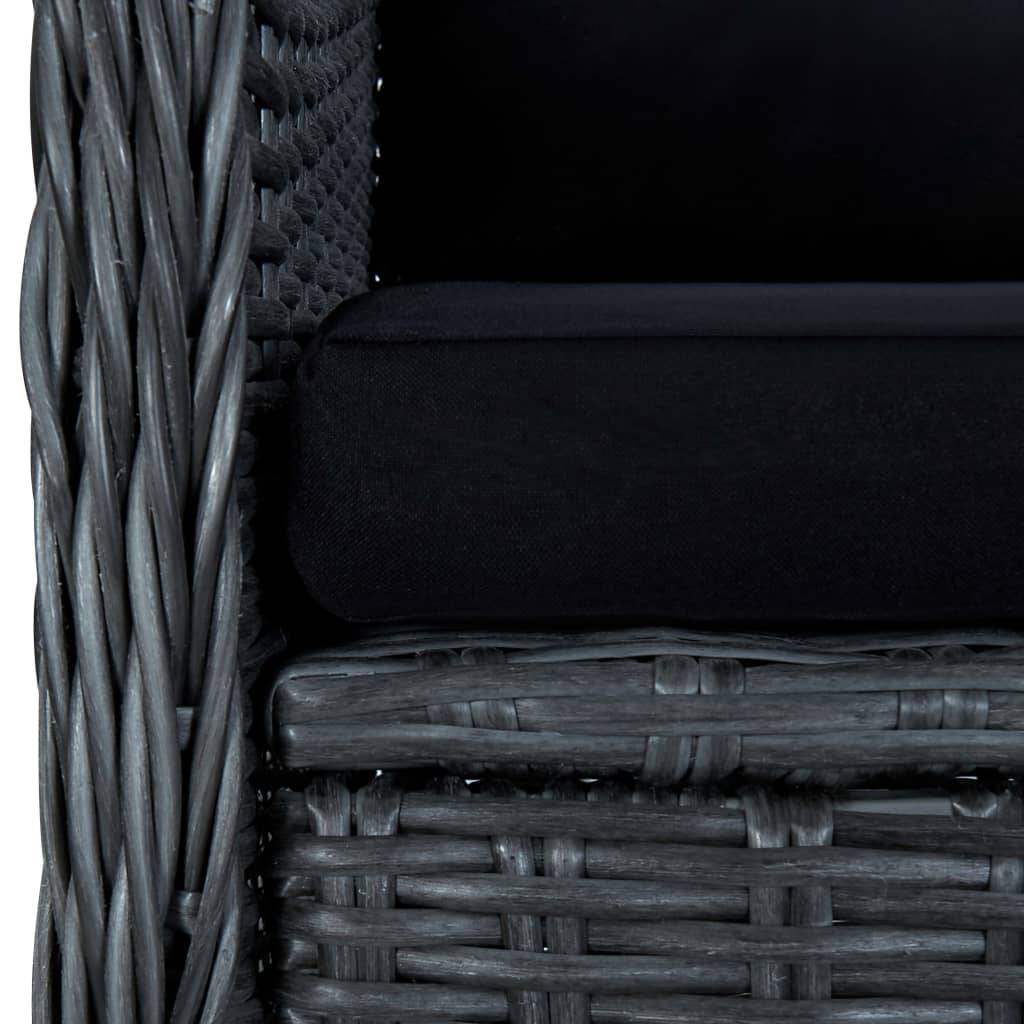 Helloshop26 - Salon de jardin meuble d'extérieur ensemble de mobilier 3 pièces avec coussins résine tressée gris foncé - Image 7