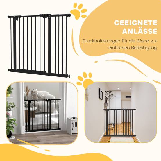Sans Marque - Barrière de porte pour chien, métal et plastique, 74-80/87-94 cm, noir - Image 8