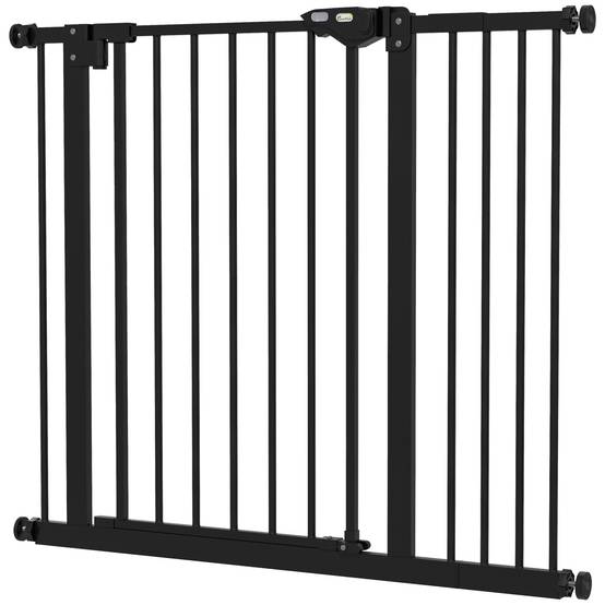 Sans Marque - Barrière de porte pour chien, métal et plastique, 74-80/87-94 cm, noir - Image 2