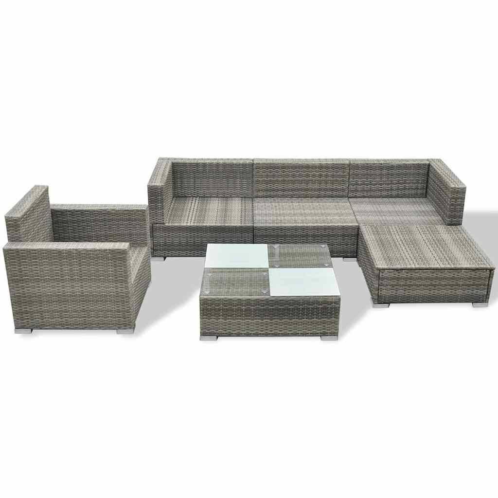 Vidaxl - Salon de jardin 6 pcs avec coussins résine tressée gris vidaXL 41879 - Image 5