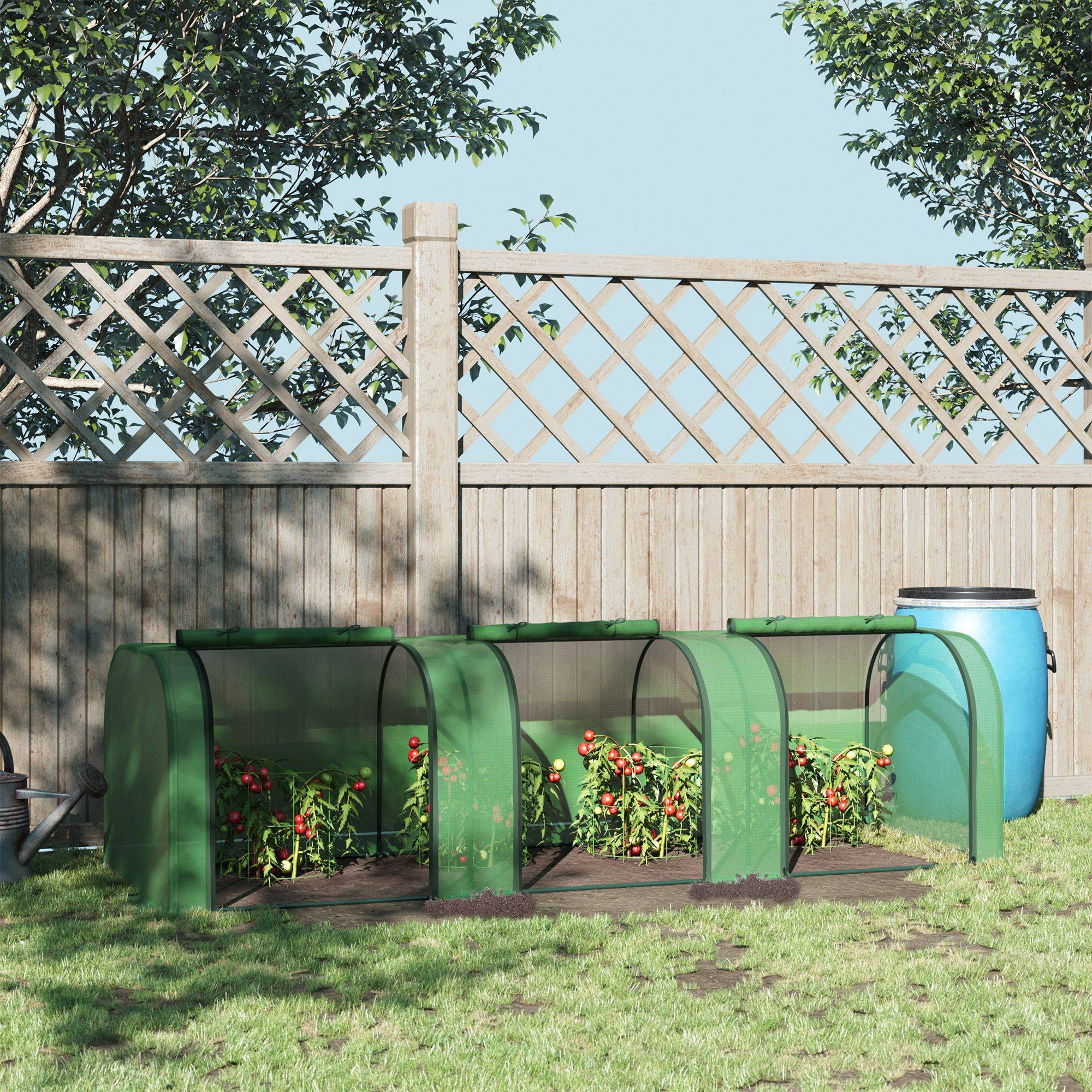 Serre aluminium, 3 portes enroulables, bâche robuste acier 2,95x1x0,8 m verte, jardin potager cultures - Image 3